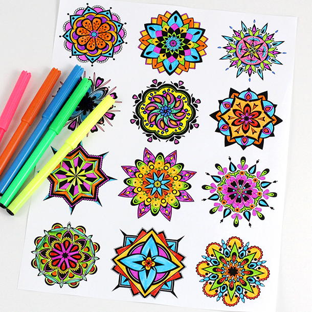 Mini mandala coloring pages