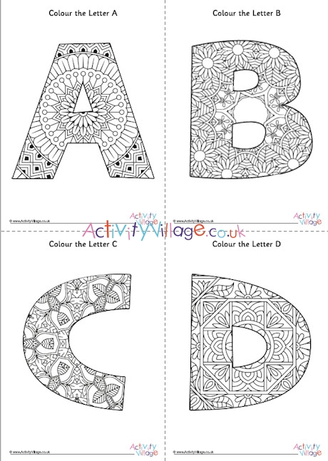 All alphabet mandala louring pages