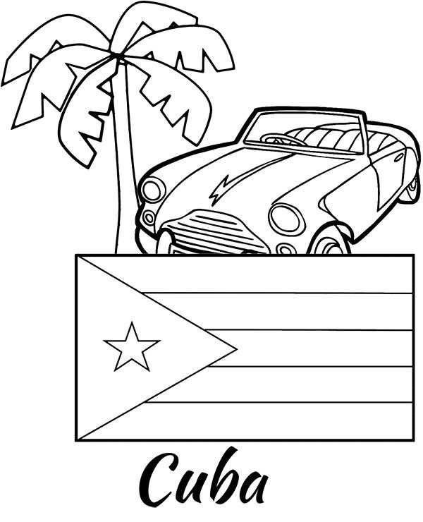 Explore the colors of cuba with this printable flag coloring page