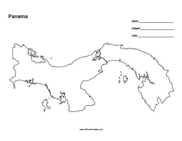 Panama outline map â free printable