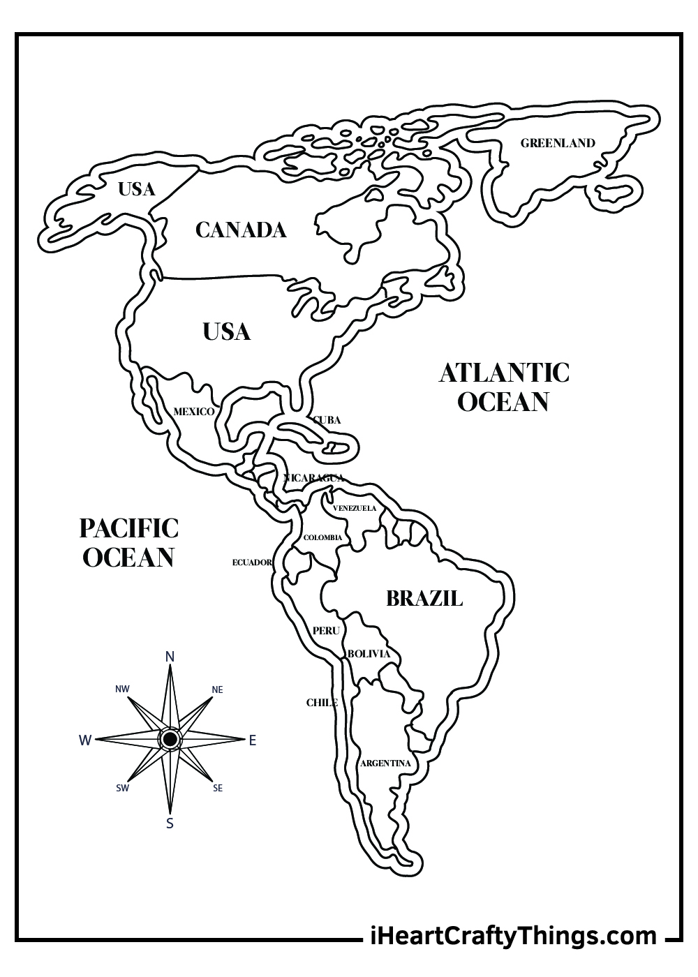 World map coloring pages free printables