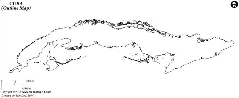 Cuba map outline blank map of cuba