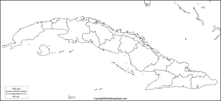 Printable blank map of cuba