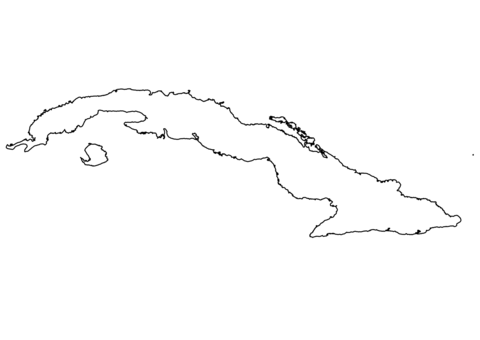 Outline map of cuba coloring page free printable coloring pages
