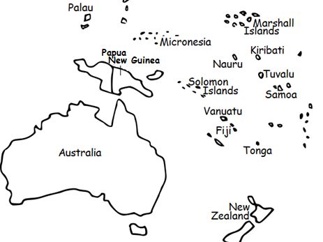 Oceania word search puzzle with map teaching resources geography worksheets teaching resources word search puzzle