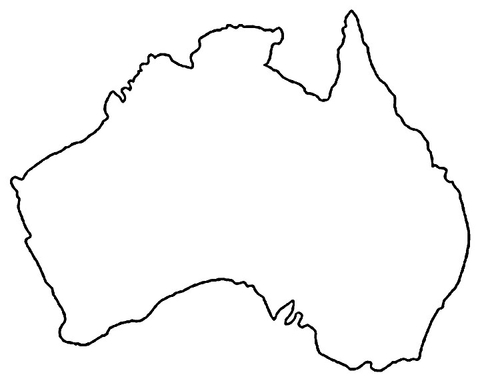 Outline map of australia coloring page free printable coloring pages