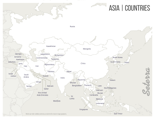 Asia countries printables