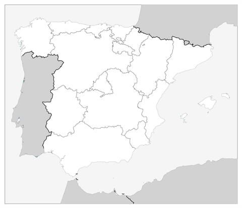 Map of spain with regions coloring page map of spain map coloring pages