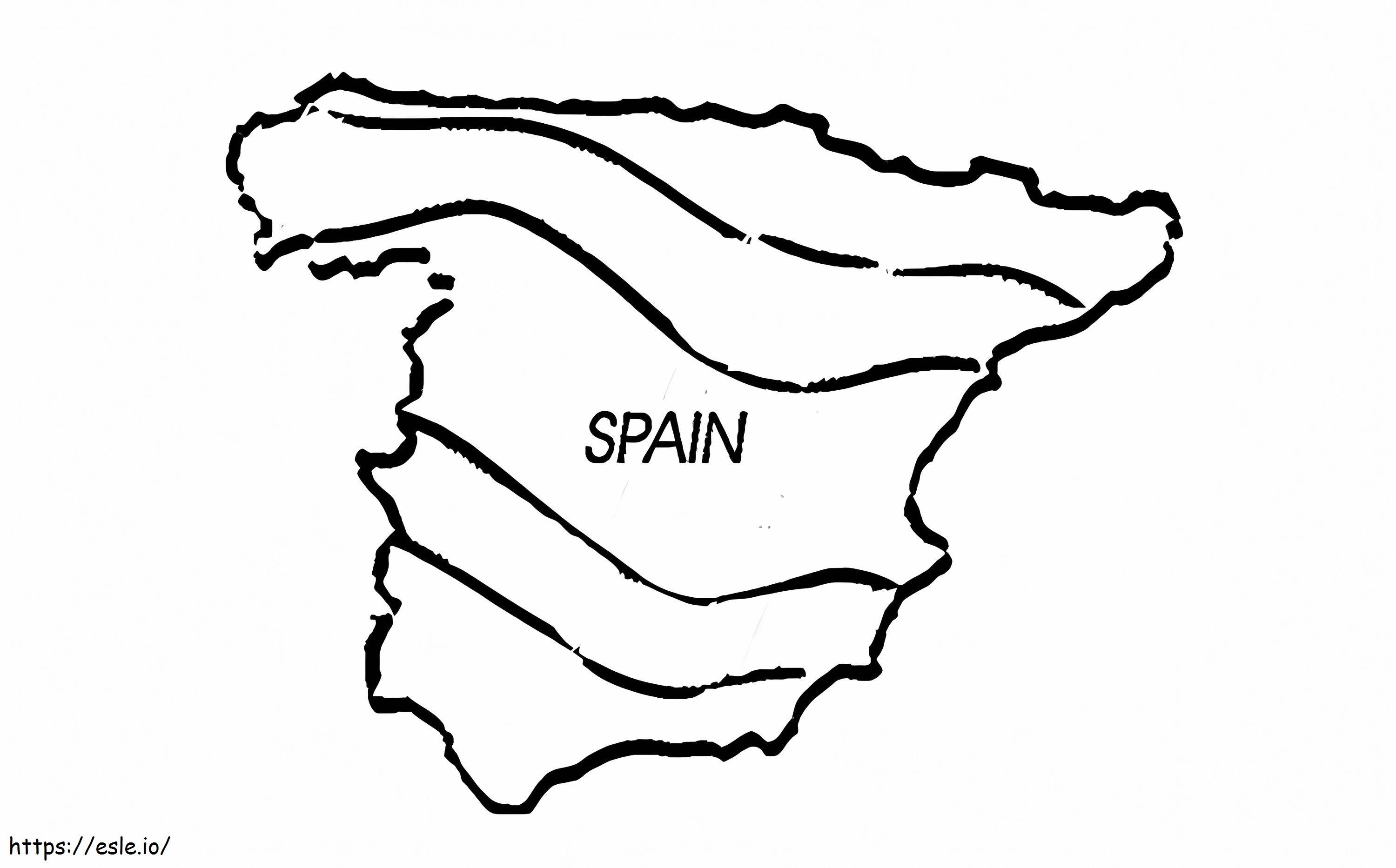 Spain map coloring outline coloring page