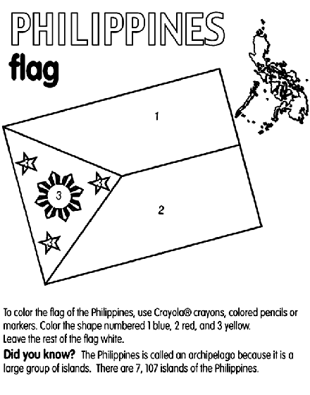Philippines on crayola flag coloring pages philippine flag world thinking day