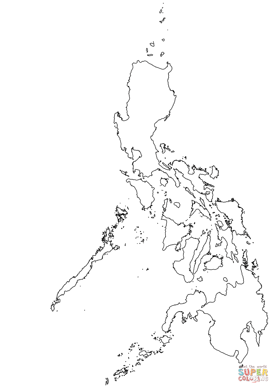 Outline map of philippines coloring page free printable coloring pages