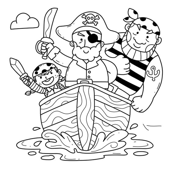 Pirate treasure map coloring pages pirate printable book digital download not a physical product