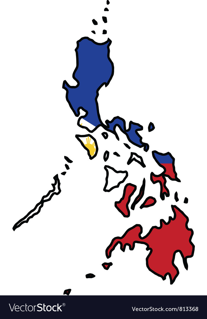 Map in colors of philippines royalty free vector image