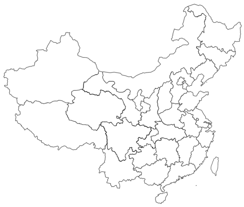 Outline map of china with provinces coloring page free printable coloring pages
