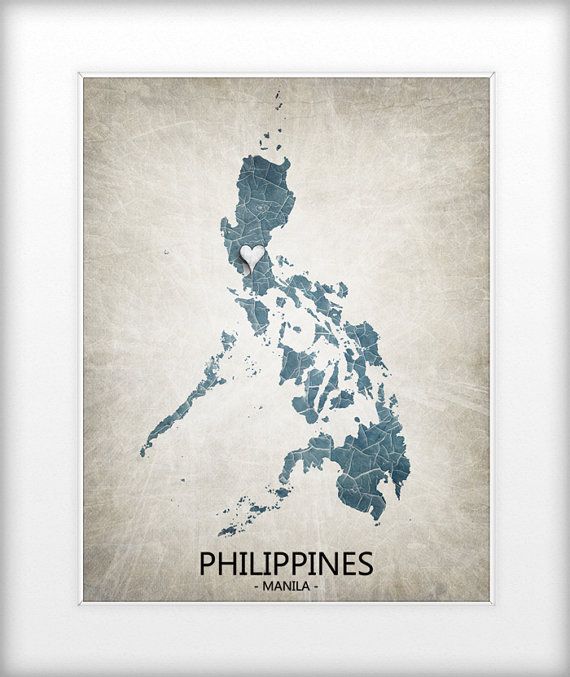Philippines map art print home is where the heart is by trprints custom map art map art print map art