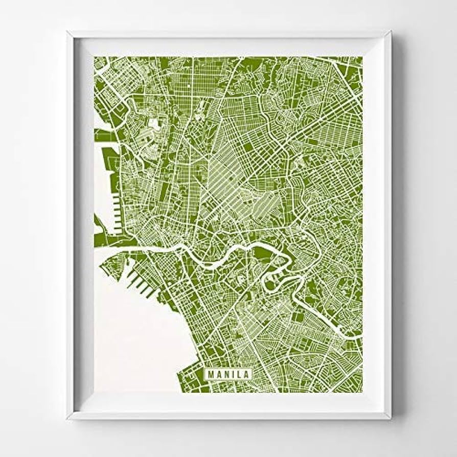 Manila philippines city street map wall art home decor poster urban city hometown road print