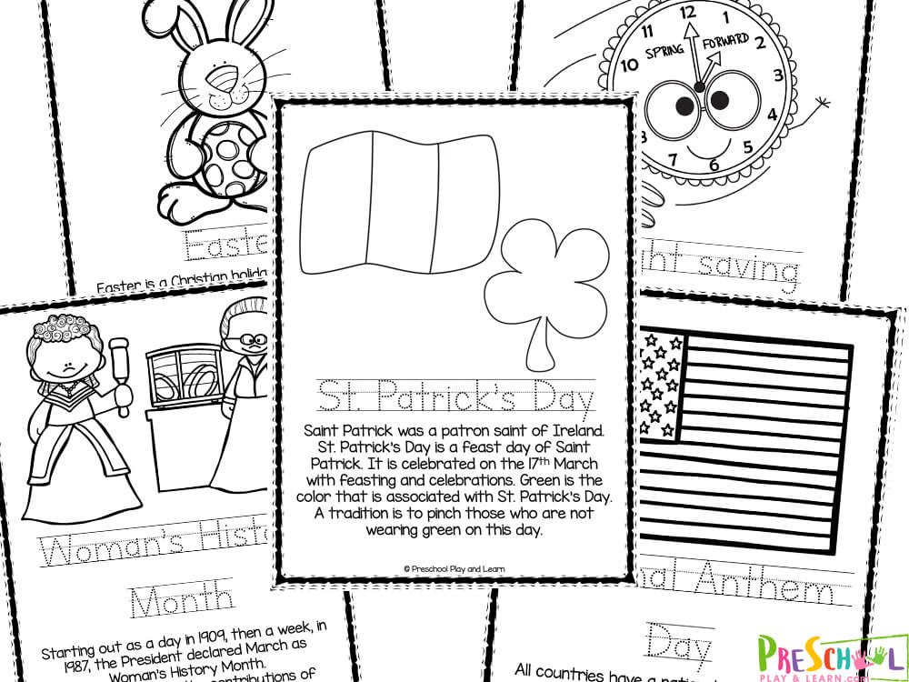 Free printable march coloring pages for preschoolers