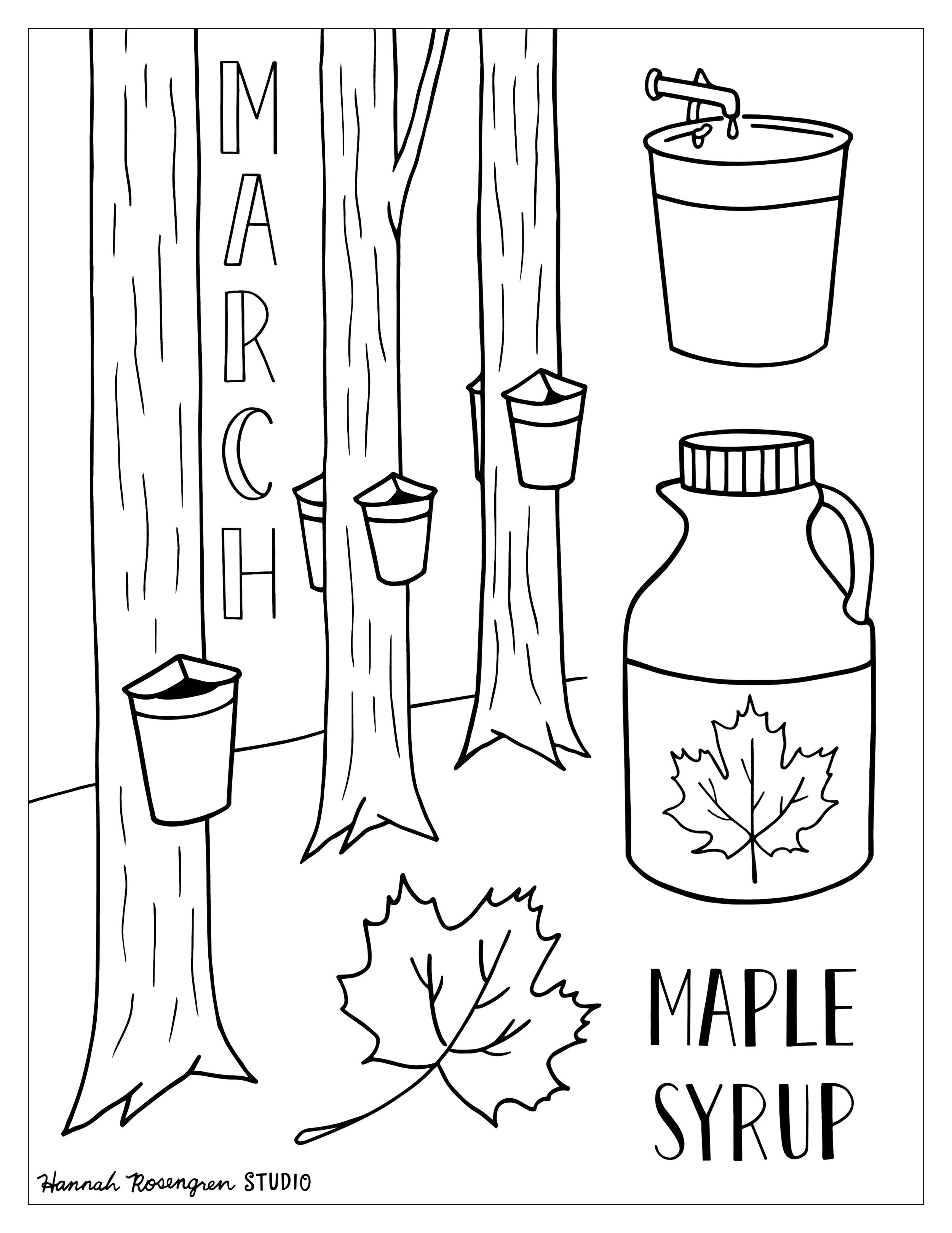 Printable coloring pages â hannah rosengren studio