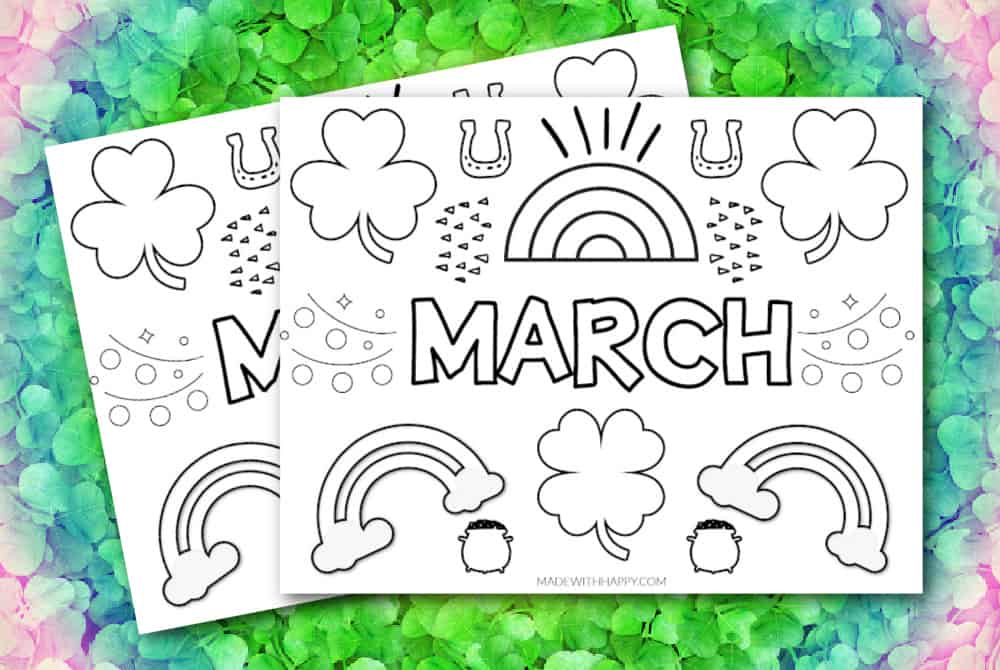 Free printable march coloring page