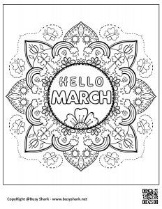 March mandala coloring page free printable