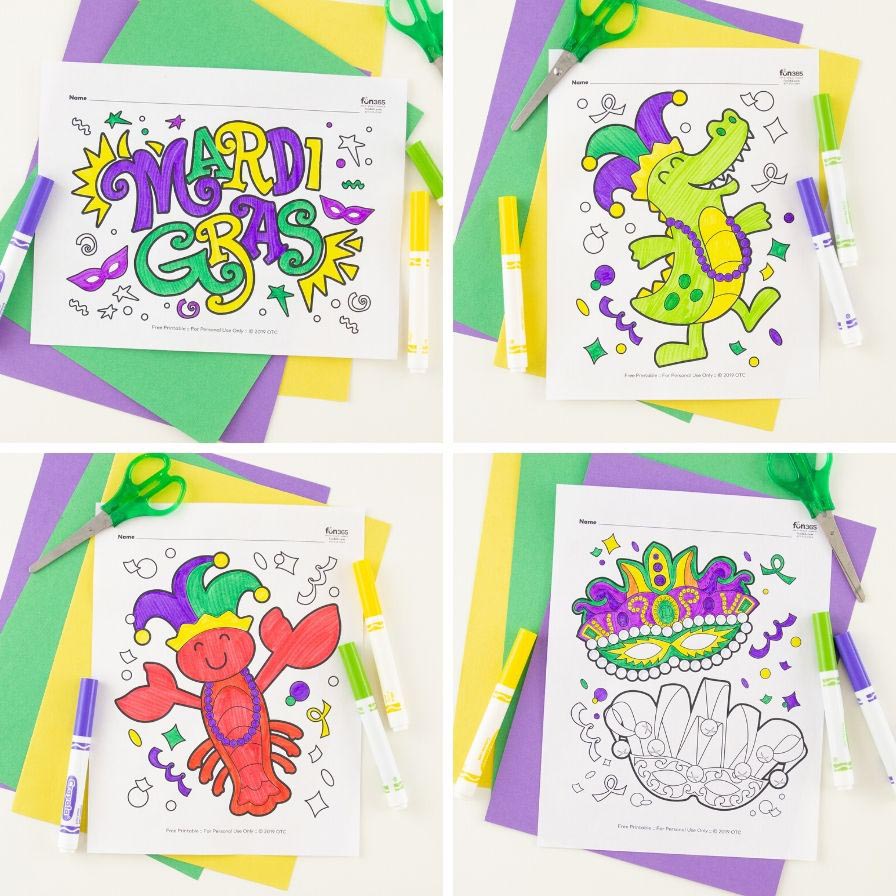 Free mardi gras coloring pages