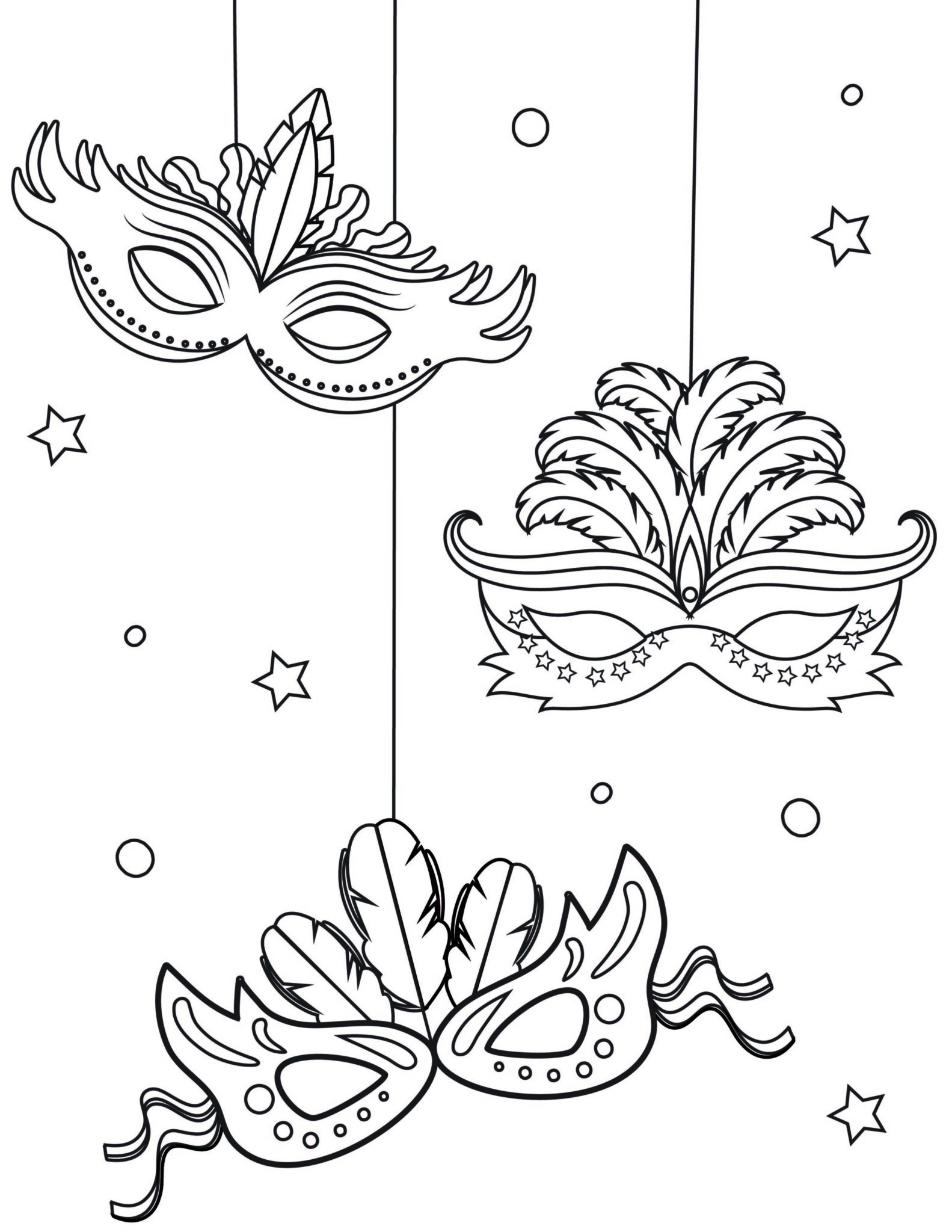 Celebrate mardi gras with these coloring pages