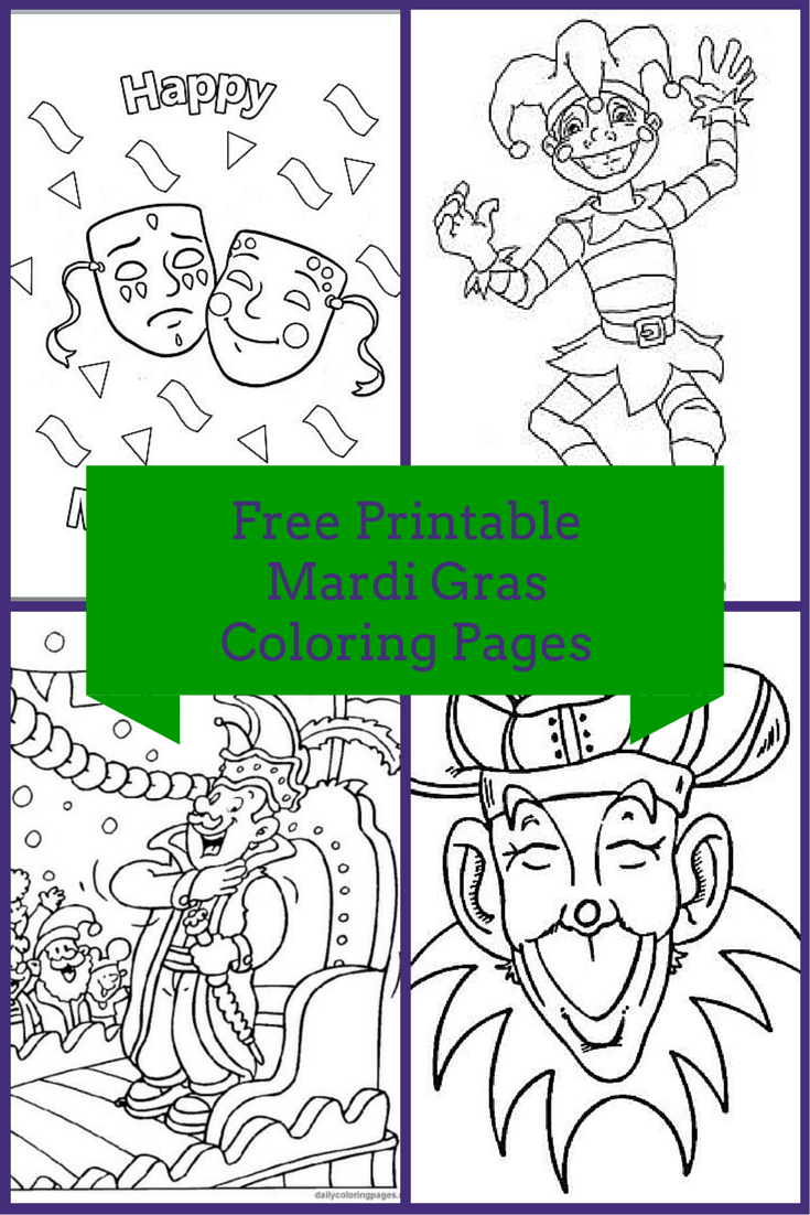 Free printable mardi gras coloring pages