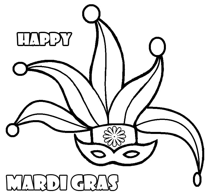 Free printable mardi gras coloring pages for kids