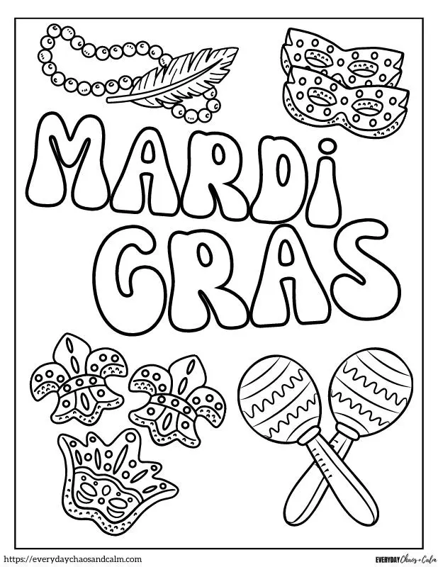 Free mardi gras coloring pages for kids