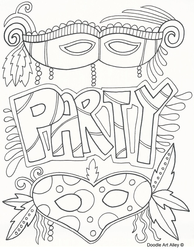 Mardi gras coloring pages