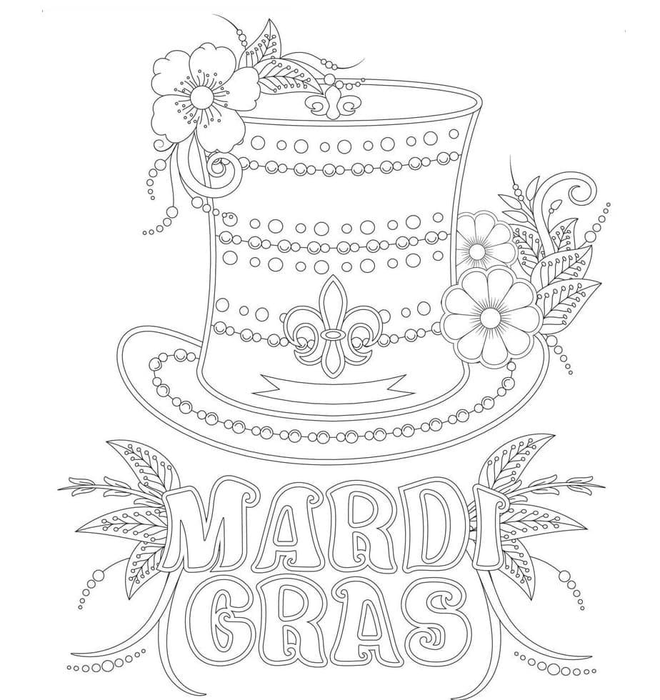 Mardi gras free printable coloring page