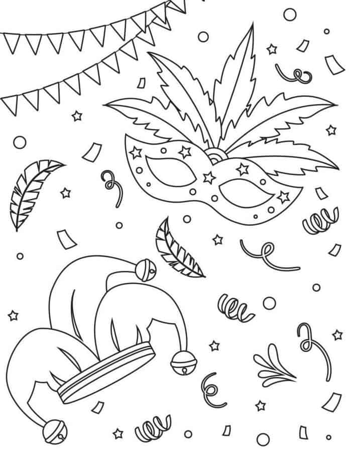 Mardi gras coloring pages mardi gras masks pdf free