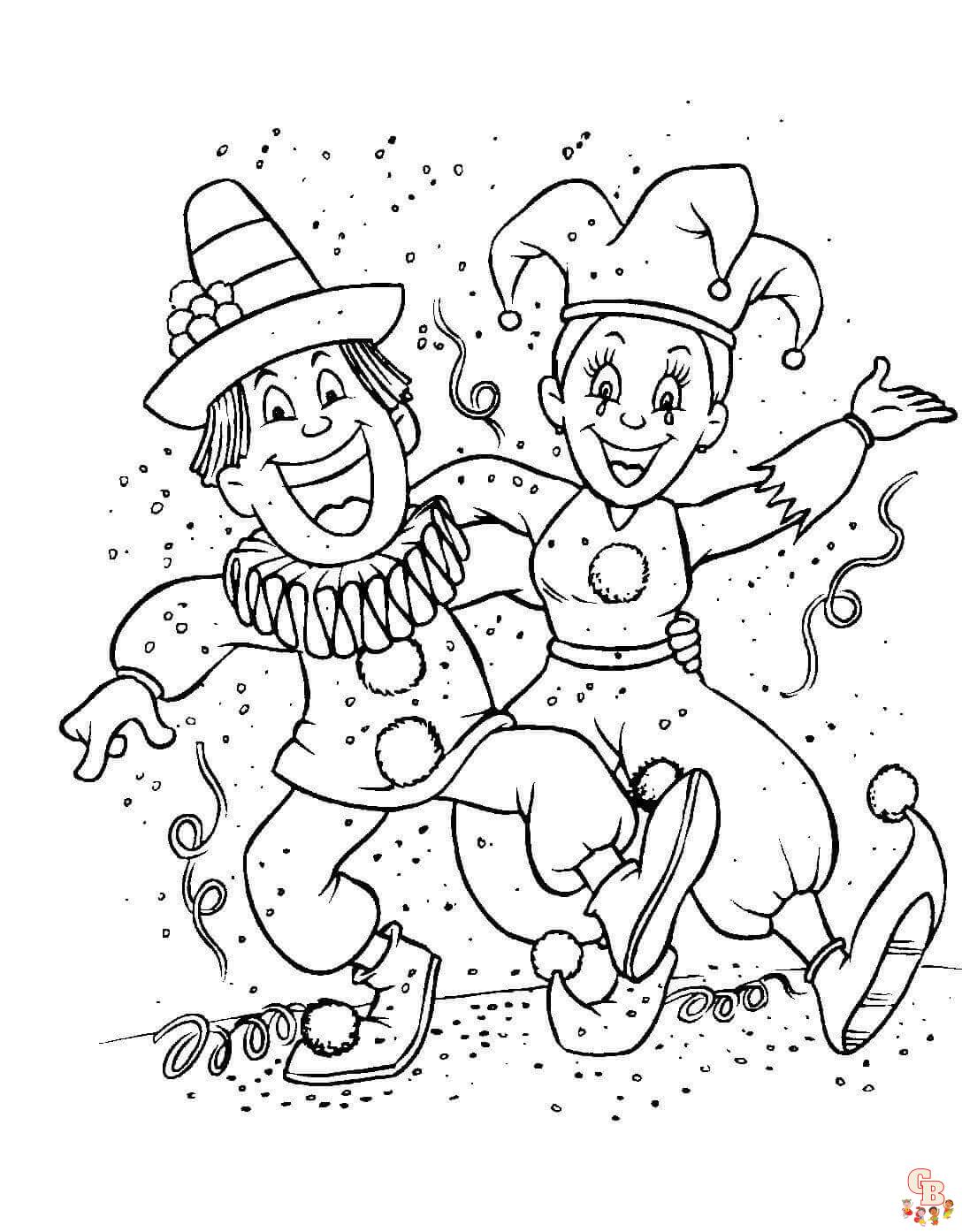 Printable mardi gras coloring pages for kids