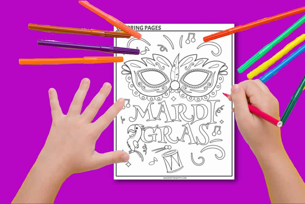 Free printable mardi gras coloring pages