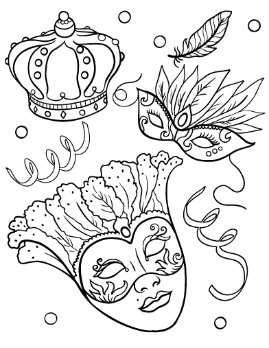 Free mardis gras coloring page