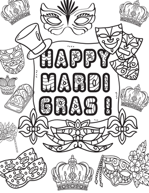 Festive mardi gras coloring pages