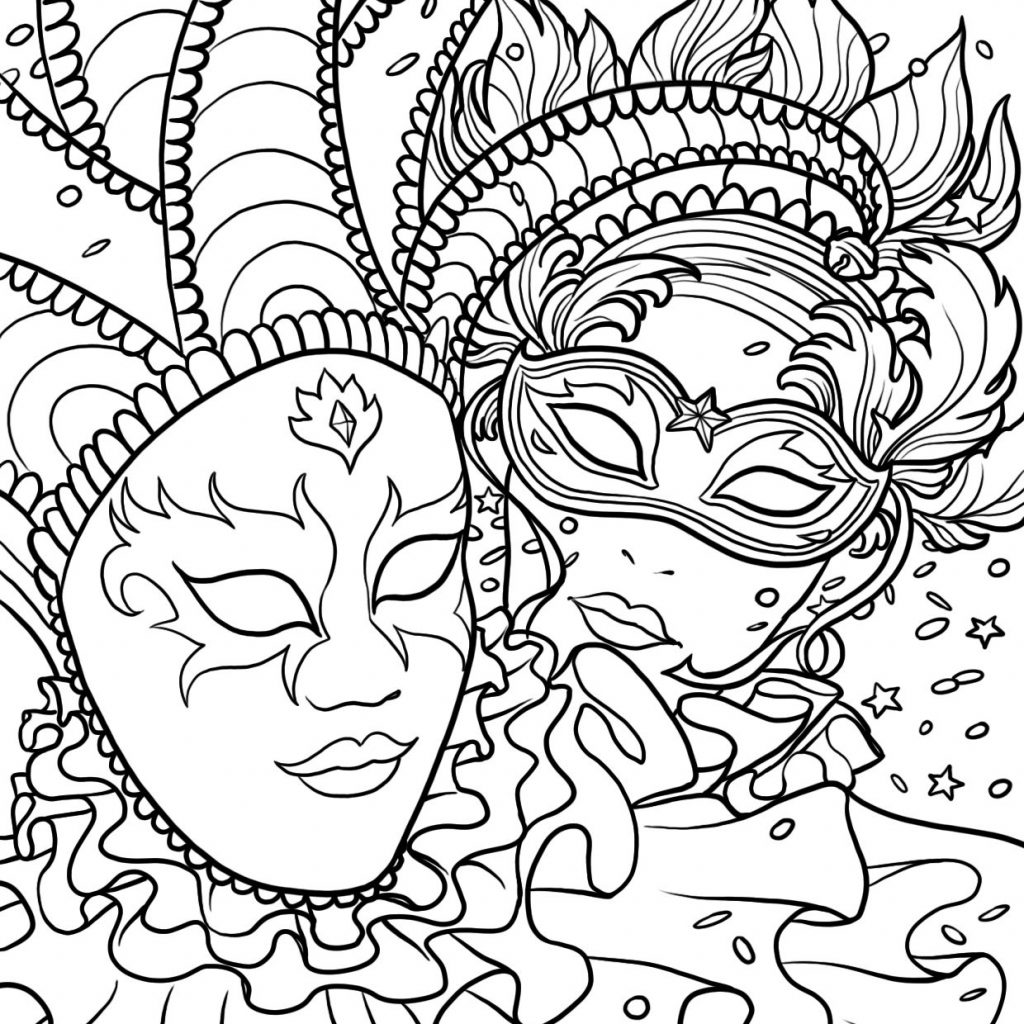 Free printable mardi gras coloring pages for kids