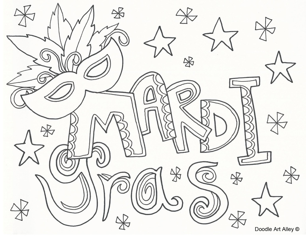 Mardi gras coloring pages