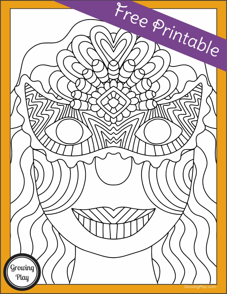 Mardi gras coloring pages