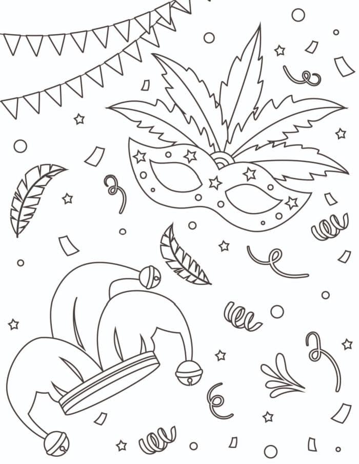 Mardi gras coloring pages