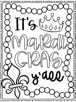 Mardi gras coloring pagesâcolor by number by sisters designed to teach