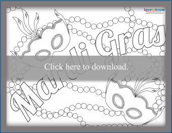 Mardi gras coloring pages with masks and beads free to print