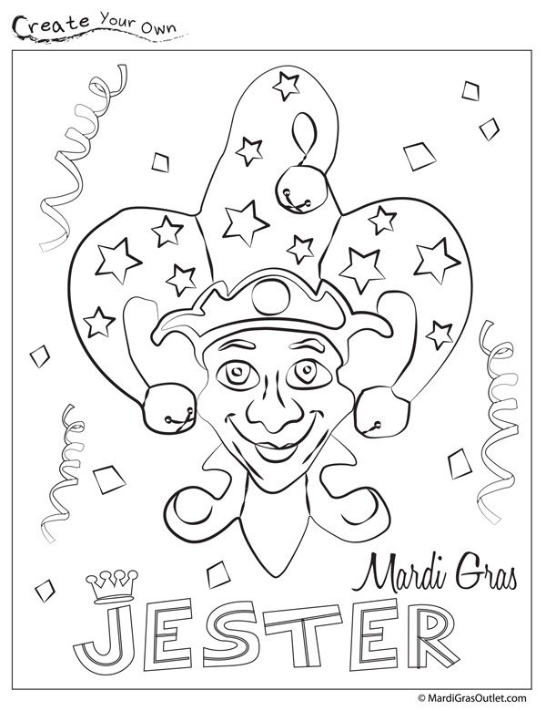 Mardi gras jester coloring page mardi gras mardi gras crafts mardi gras party