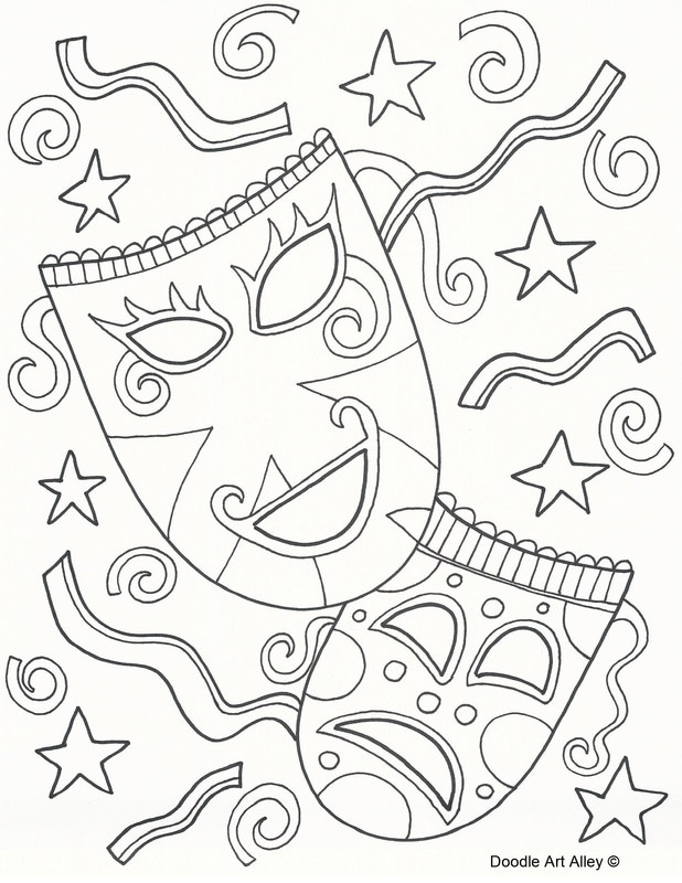 Mardi gras coloring pages