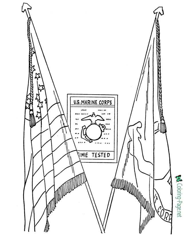 Marine corps veterans day coloring pages