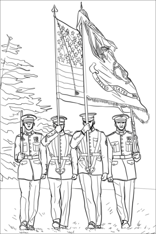 Color guard coloring page free printable coloring pages