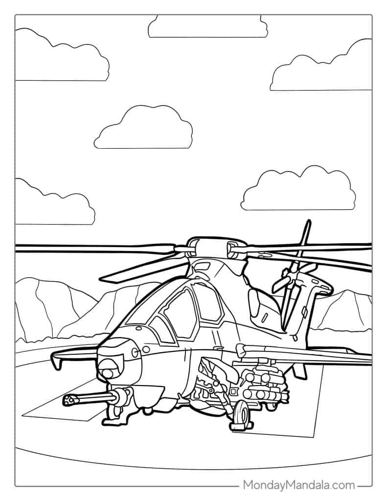 Helicopter coloring pages free pdf printables