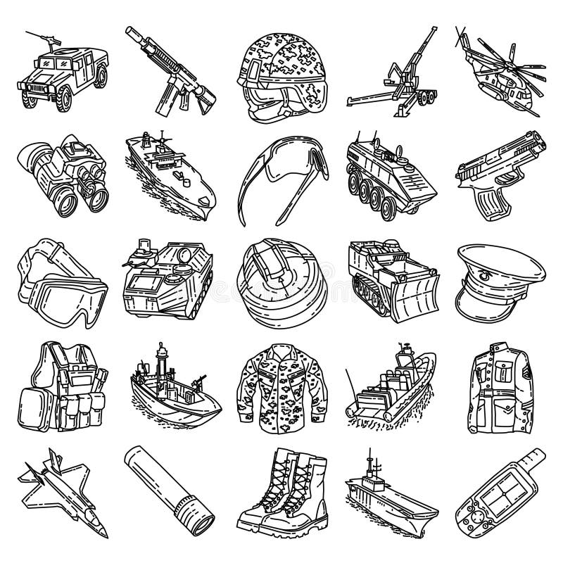 Marine corps uniform icon doodle hand drawn or outline icon style stock vector