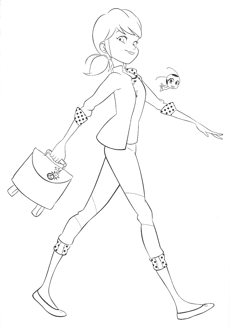 Miraculous ladybug coloring pages with marinette