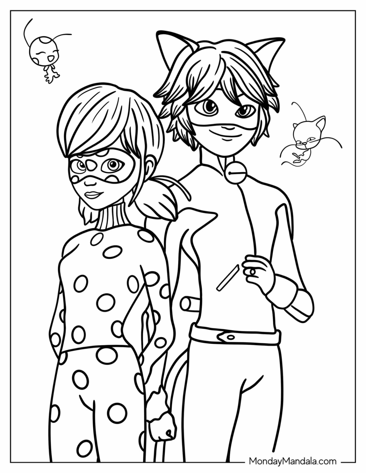 Miraculous ladybug coloring pages free pdf printables